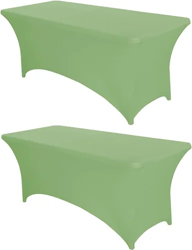 Vista 12 de PTC21B - Juego de 6 manteles elásticos de 6 pies, color negro, rectangular, ajustable, lavable, de elastano, para fiestas, bodas, cócteles