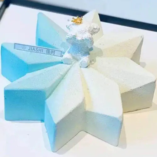 Vista 2 de Molde para pastel de gasa con forma de estrella, molde de silicona para hornear mousse de 7 pulgadas, 3D, estrella de ocho puntas, molde para hacer