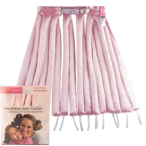 Vista 19 de Octocurl Diadema sin calor, rizadores de pelo para dormir, rizadores sin calor para cabello largo (algodón, rosa)