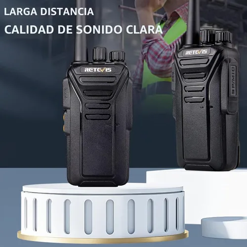 Vista 2 de Retevis Walkie Talkies RT27, radio bidireccional con micrófono de altavoz de hombro, radios de 2 vías de largo alcance, base de carga USB, alarma