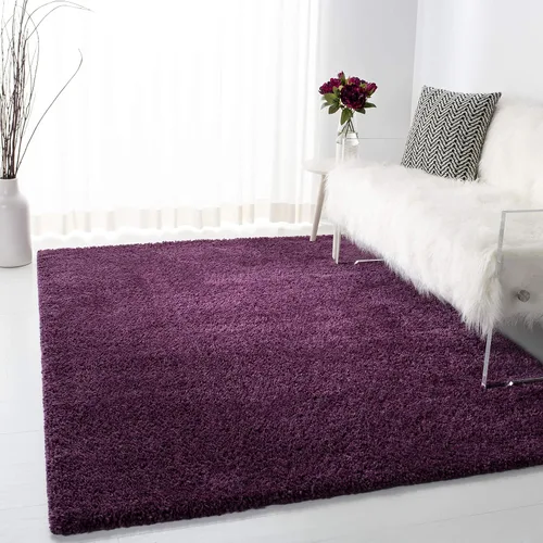Vista 77 de SAFAVIEH Colección August Shag - Alfombra de área de 6 x 9 pies, color lila, diseño sólido, no desprende pelusa y de fácil cuidado, grosor de 1.2