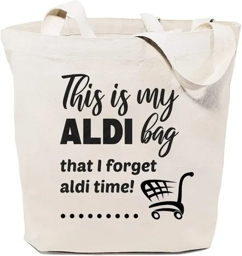 Vista 6 de This Is My Aldi Bag That I Forget Aldi Time - Bolsa de lona para mujer, estética, reutilizable, bolsa de compras
