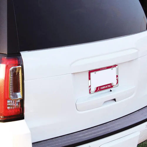Vista 4 de Rico Industries NCAA Wave - Marco de matrícula cromado de 12 x 6 pulgadas para automóvil, camión, SUV