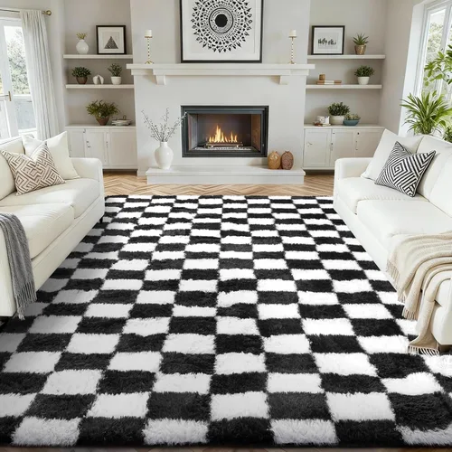 Vista 159 de Ophanie - Alfombras para sala de estar, antideslizante y suave, de felpa grandes y peludas para dormitorio, peludas para niños y niñas, decoración