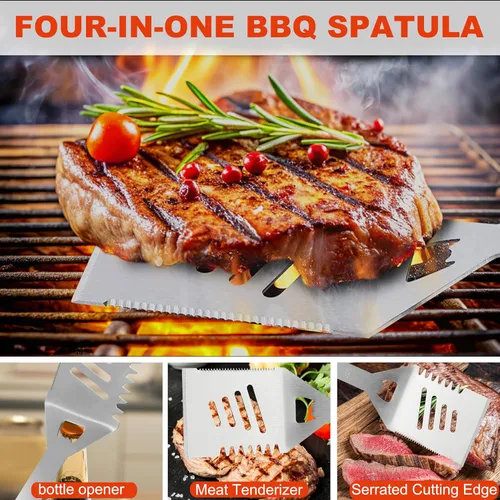 Vista 3 de Grilljoy Accesorios de BBQ Juego de Herramientas de Parrilla - 22 Piezas de Acero Inoxidable Accesorios de Parrilla de Barbacoa para Parrilla al