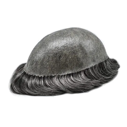 Vista 192 de Toupee para hombre 100% cabello humano real tupé para hombres 0.004 in piel de poliuretano para hombre, sistema de reemplazo de piezas de pelo