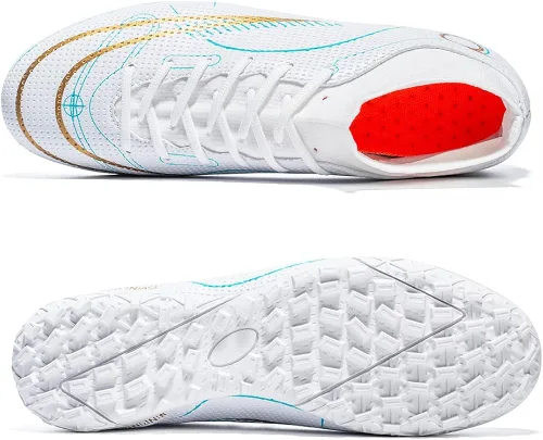 Vista 3 de JIEBUNIAO Botas de fútbol para hombre, zapatos de fútbol profesionales de alta calidad, para interiores y exteriores, cómodos tenis atléticos
