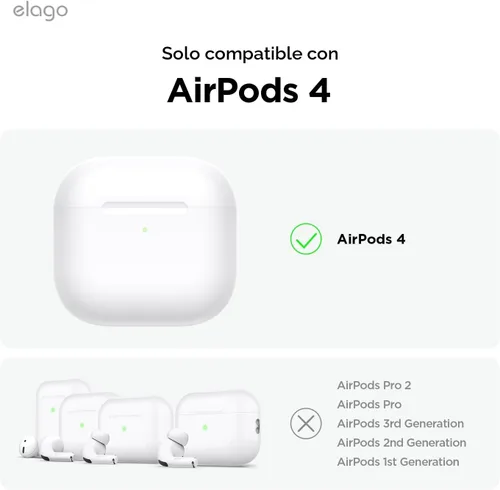 Vista 2 de Elago Armor - Funda para AirPods 4 Mosquetón incluido, soporta carga inalámbrica, resistente a los golpes, protección completa (negro)