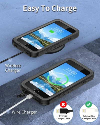 Vista 6 de SPORTLINK Funda impermeable para iPhone SE 3rd 2022/iPhone SE 2nd 2020/iPhone 7/8 - Con protector de pantalla integrado, funda impermeable de cuerpo