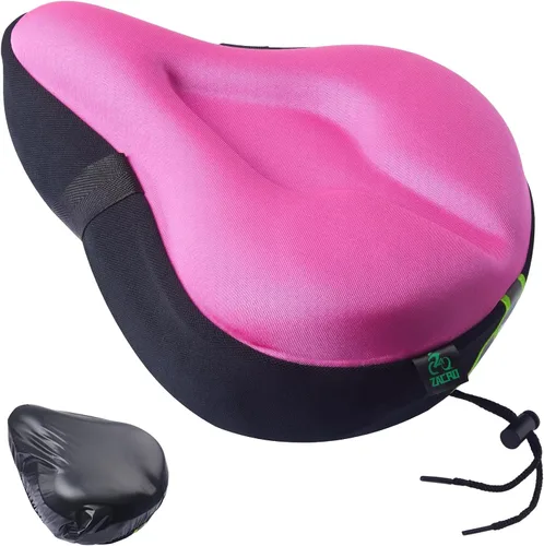 Vista 11 de Zacro Cojín de asiento de bicicleta, funda acolchada de gel para asiento de bicicleta para hombres y mujeres, cómodo, asiento de bicicleta