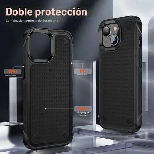 Vista 5 de Funda diseñada para iPhone 14, iPhone 13, 2 en 1, regalo de grado militar, resistente a caídas, resistente a prueba de golpes, para iPhone 14, funda