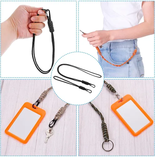 Vista 4 de PATIKIL Cordón de insignia con clip para llavero, correa de cordón para collar y cierre de metal Negro
