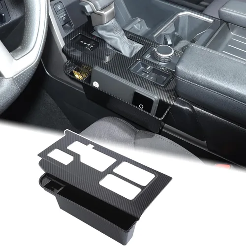 Vista 35 de Aunginsy Marco para panel de cambio de marchas con caja de almacenamiento Compatible con Toyota Tundra/Sequoia 2022-2024 2025 Protector contra