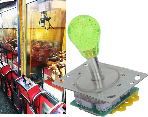 Vista 3 de Arcade Joystick Kit,LED Arcade Illuminated Joystick,Fully Automatic LED Colorful Illuminated Joystick,5 Pin Oval Crystal Arcade Joystick for Arcade