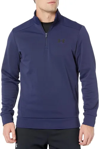 Vista 14 de Under Armour Sudadera con capucha para hombre Armourfleece con cremallera de 1/4 (001) Negro / Negro