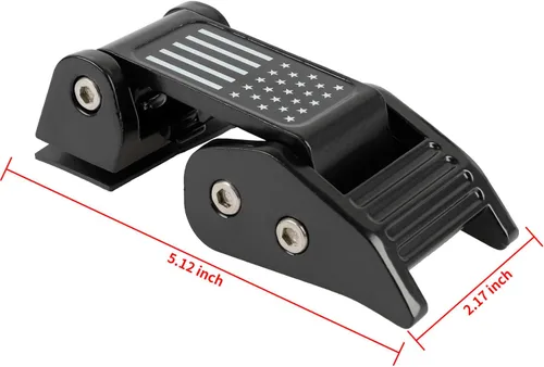 Vista 5 de Pestillos de Capó con Cierre y Estilo de Bandera de EE.UU., Kit de Pestillo de Bloqueo Ajustable Compatible con Jeep Wrangler 2007-2018 JK JKU