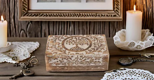 Vista 16 de Gran regalo de cumpleaños y inauguración de la casa, joyero de madera decorativo hecho a mano con talla del árbol de la vida, organizador, recuerdo