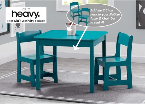 Vista 6 de Delta Children - MySize - Juego de mesa y 2 sillas de madera para niños, ideal para artes y manualidades, meriendas, educación en casa, tareas