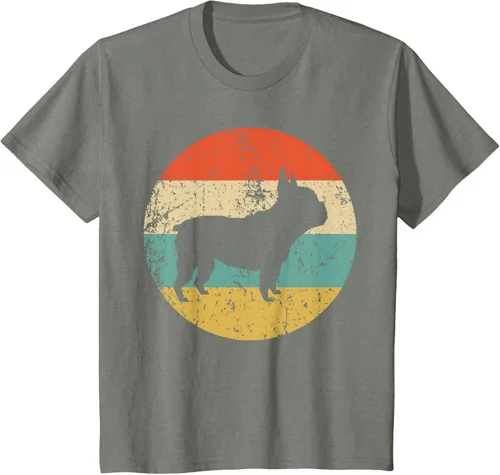 Vista 86 de Camiseta de perro retro de Bulldog Francés Negro