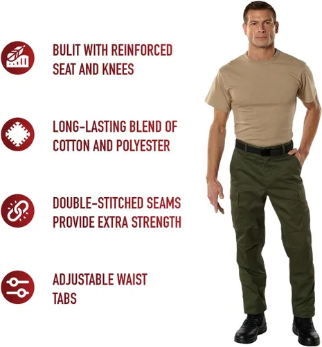 Vista 7 de Rothco Pantalones BDU con cremallera de ajuste relajado (EE.UU., Alpha, 3XL, regular, regular, verde oliva)