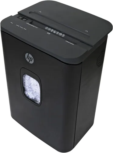 Vista 6 de HP - Trituradora de papel micro corte, capacidad de 16 hojas, diseño deslizante superior, cesta extraíble, trituración de alta seguridad, diseño