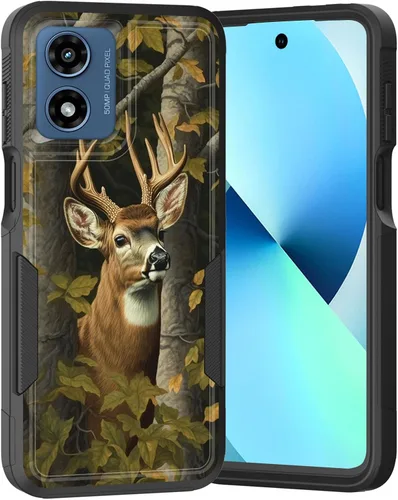 Vista 157 de para Moto G Play 4G 2024, funda de dos capas híbrida resistente y a prueba de golpes, PC duro + silicona suave protectora para Motorola Moto G Play