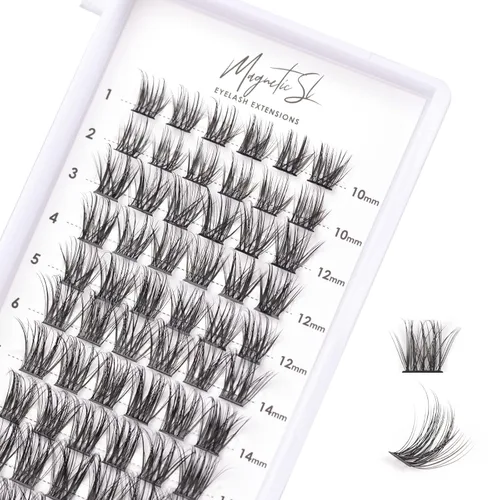 Vista 21 de Extensiones de pestañas en racimo, 72 racimos de pestañas individuales, extensiones de pestañas postizas, kit de extensión de pestañas para colocar