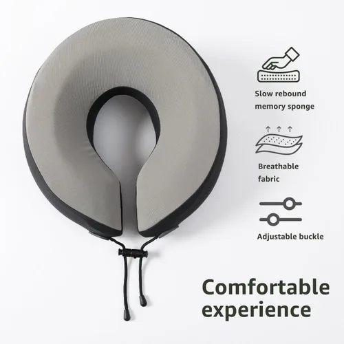 Vista 3 de Almohada ergonómica con espuma viscoelástica de primera calidad para recuperación posquirúrgica, sueño cómodo y masaje. Cuenta con correa ajustable