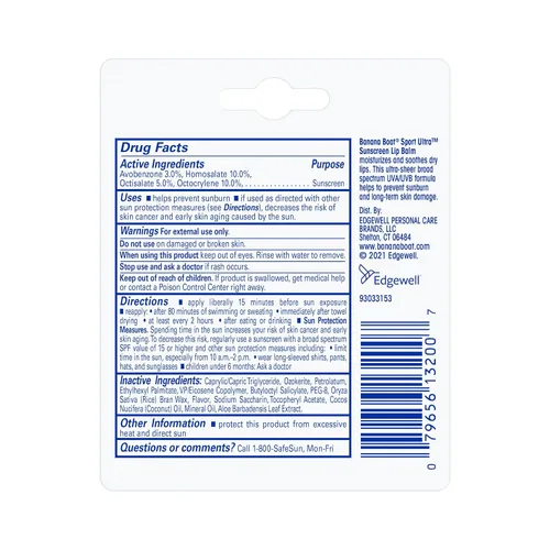 Vista 9 de Banana Boat Sport Lip Protector solar SPF 50, 0.15 oz (paquete de 2) Hidratación de 12 horas con protección solar, vitamina E y aloe, resistente