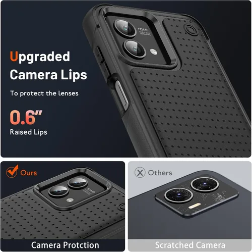 Vista 5 de Funda para Moto G Stylus 5G 2023, con protector de pantalla, [probada contra caídas de grado militar], funda protectora resistente a prueba de Negro