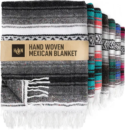 Vista 24 de Hydration Nation Auténtica manta mexicana extra grande (70 x 50 pulgadas), yoga tejida a mano, serape, falsa artesanal, playa, campamento, picnic