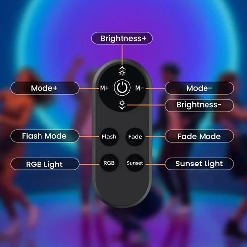 Vista 7 de Lámpara de puesta de sol, proyector de luces LED con control remoto, aplicación de control de botón, luz nocturna, luces RGB, luz solar, lámpara