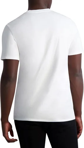 Vista 3 de Karl Lagerfeld Paris Camiseta de algodón suave con cuello redondo para hombre
