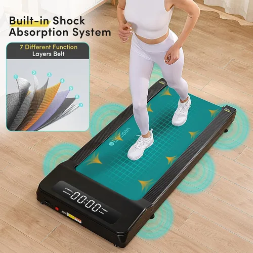 Vista 2 de LifeSpan Fitness Caminadora para debajo del escritorio, ultra silenciosa, para oficina en casa, 0.4 a 6 mph, capacidad de 400 libras