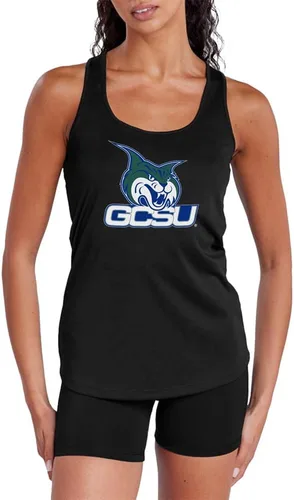 Vista 12 de Camiseta deportiva sin mangas oficial de NCAA Collegiate para mujer, con espalda cruzada, colección con logotipo primario