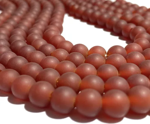 Vista 5 de ABCGEMS (agujero grande de 0.079 pulgadas, mate, no encerado) cuentas de cornalina de arándano madagasquino