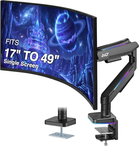 Vista 12 de AVLT RGB Lights Dual 17"-43" Gaming Monitor Arm Soporte de escritorio