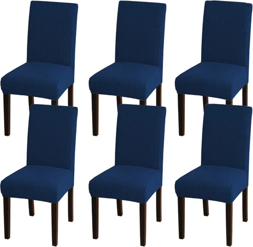 Vista 47 de Turquoize - Juego de 2 fundas elásticas para sillas de comedor, fundas lavables removibles para sillas de comedor, fundas de asiento para sillas