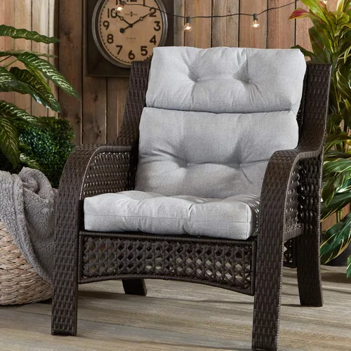 Vista 2 de South Pine Porch Cojín para silla de respaldo alto para exteriores, gris jaspeado