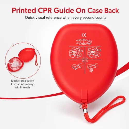 Vista 3 de NOVAMEDIC Máscara de rescate RCP de primeros auxilios para adultos y niños, resucitador desmontable de bolsillo de una sola válvula con estuche