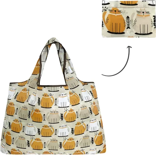 Vista 5 de allydrew Large Foldable Tote Nylon Reusable Grocery Bags