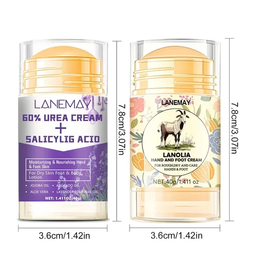 Vista 9 de 2 unidades de crema de urea 60% para pies y piel seca agrietada, barra de reparación de talón agrietado, bálsamo hidratante de máxima fuerza
