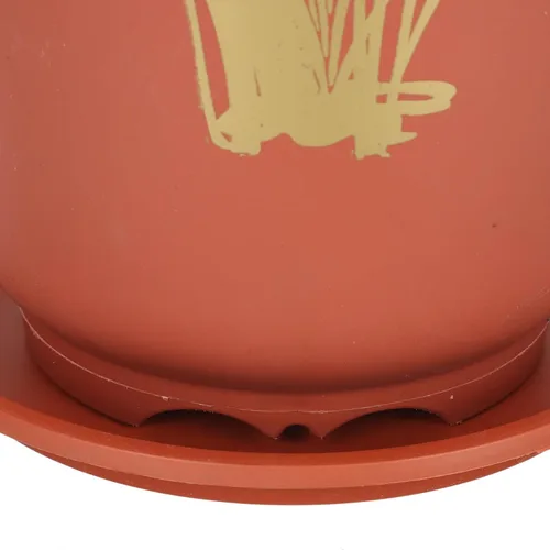 Vista 9 de Xmas Orchid Flowerpot Plastic Two Sets with Tray and Drainage