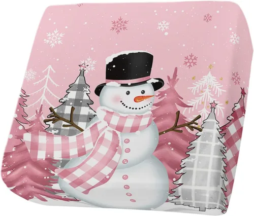 Vista 8 de Fundas de cojín elásticas para sofá de Navidad, diseño de muñeco de nieve, seccional/individual/en forma de L, protector de muebles con parte