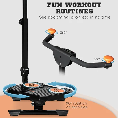 Vista 4 de Soozier Tabla Plegable de Torsión Abdominal para Adelgazamiento de Cintura con Pantalla que Muestra Tiempo, Calorías, Equipo de Entrenamiento