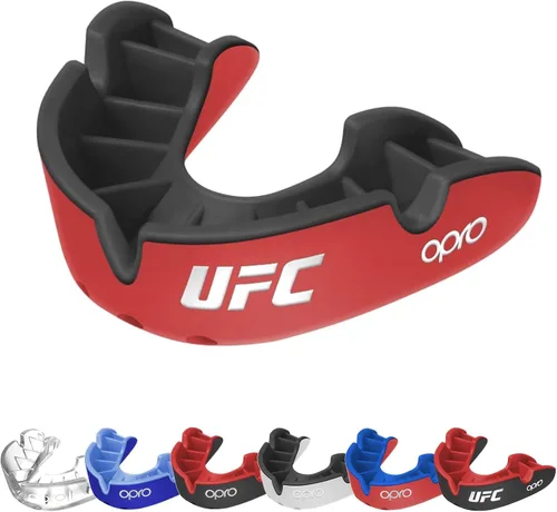 Vista 19 de OPRO Protector bucal moldeable de nivel plateado, ajuste esencial (negro/rojo) para niños y jóvenes, protector bucal de boxeo para artes marciales