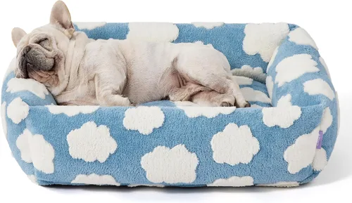 Vista 18 de LE SURE Bonita cama para perros y gatos pequeños, camas lavables para cachorros, acogedor sofá ortopédico rectangular para mascotas con felpa