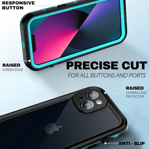 Vista 5 de BEASTEK TRE - Funda impermeable para Apple iPhone 13, a prueba de golpes, con certificación IP68, con protector de pantalla integrado, cubierta