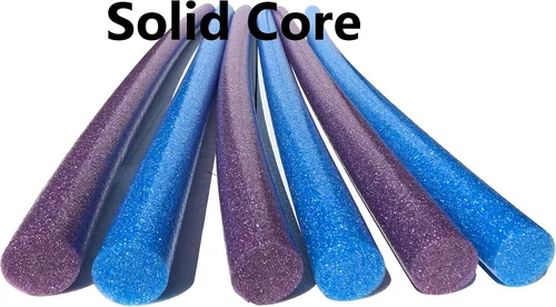 Vista 4 de Solid Core - Fideos de natación extra largos de 60 pulgadas, paquete de 6 fideos de espuma de núcleo sólido de lujo (azul morado)