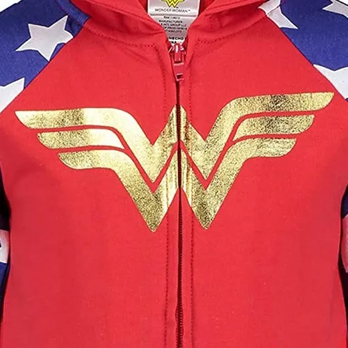 Vista 2 de DC Comics Justice League Wonder Woman - Disfraz con capucha para niñas pequeñas y grandes Blanco